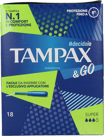 ASSORBENTI TAMPAX & GO SUP.x18
